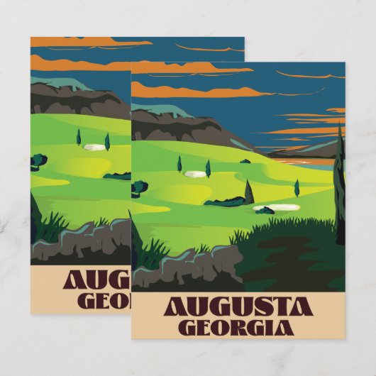 Augusta Georgia Golfplakat (Vorne/Hinten)