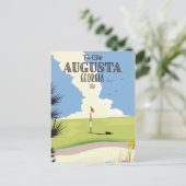 Augusta Georgia Golfplakat Postkarte (Stehend Vorderseite)