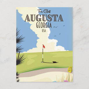 Augusta Georgia Golfplakat Postkarte