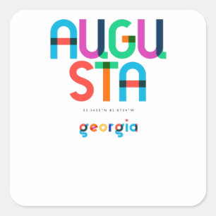 Augusta Georgia Mitte des Jahrhunderts, Pop-Art, Quadratischer Aufkleber
