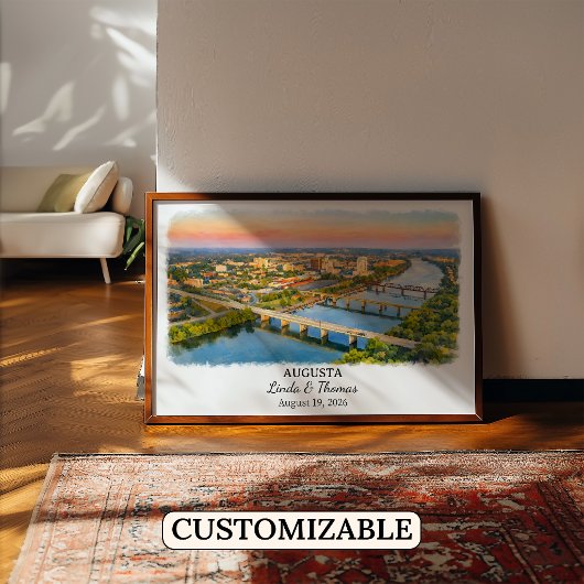Augusta Georgia Poster, Aquarell, Maßgeschneidert Poster