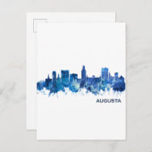 Augusta Georgia Skyline Blue Einladungspostkarte (Vorne/Hinten)