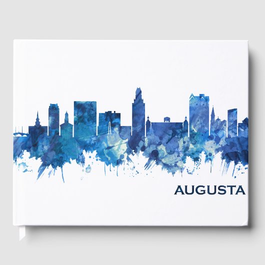 Augusta Georgia Skyline Blue Gästebuch (Vorderseite)