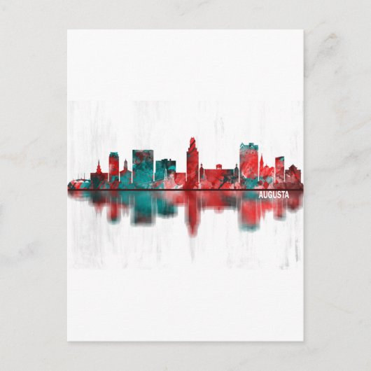 Augusta Georgia Skyline Einladungspostkarte (Vorderseite)