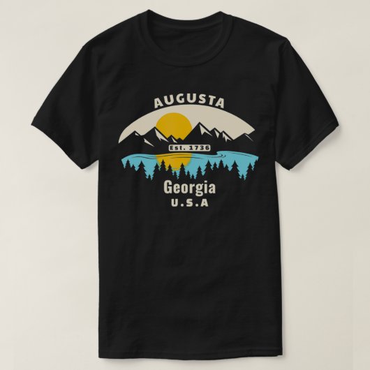Augusta Georgia Souvenir Mountain Sunset River T-Shirt (Design vorne)