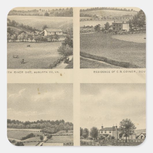 Augusta Landkreis Residenzen Quadratischer Aufkleber (Vorderseite)
