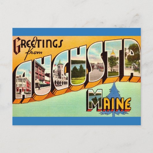 Augusta Maine Grüße Postcard Postkarte (Vorderseite)
