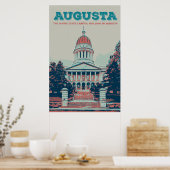Augusta Maine Staat Hauptstadt Illustration Poster (Küche)