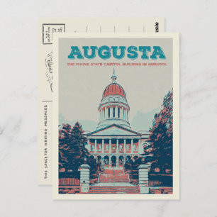 Augusta Maine Staat Hauptstadt Illustration Postkarte