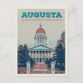 Augusta Maine Staat Hauptstadt Illustration Postkarte (Vorderseite)