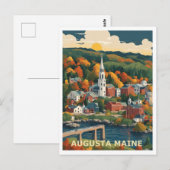 Augusta ME Grafikdesign Postkarte (Vorne/Hinten)