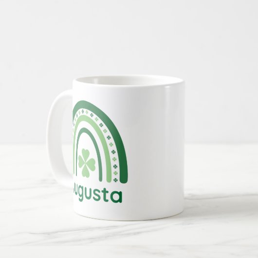 Augusta Name Clover Boho Rainbow Kaffeetasse (Vorderseite Links)