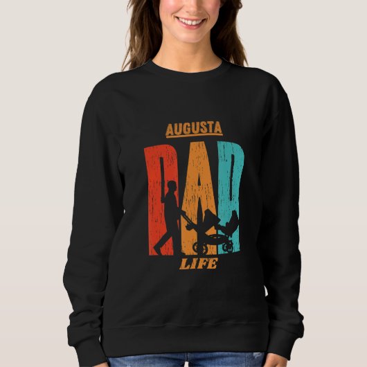 Augusta Native Funny State Flag Vater Parent Baby Sweatshirt (Vorderseite)