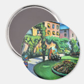 Auguste Macke - Gartenbild, beliebtes Gemälde, Magnet (Vorderseite/Rückseite)