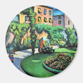 Auguste Macke - Gartenbild, beliebtes Gemälde, Magnet (Vorne)