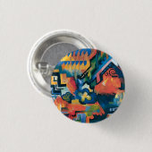 Auguste Macke - Hommage an Abstrakte moderne Kunst Button (Vorne & Hinten)