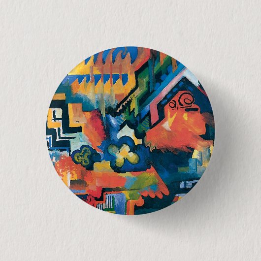 Auguste Macke - Hommage an Abstrakte moderne Kunst Button (Vorderseite)