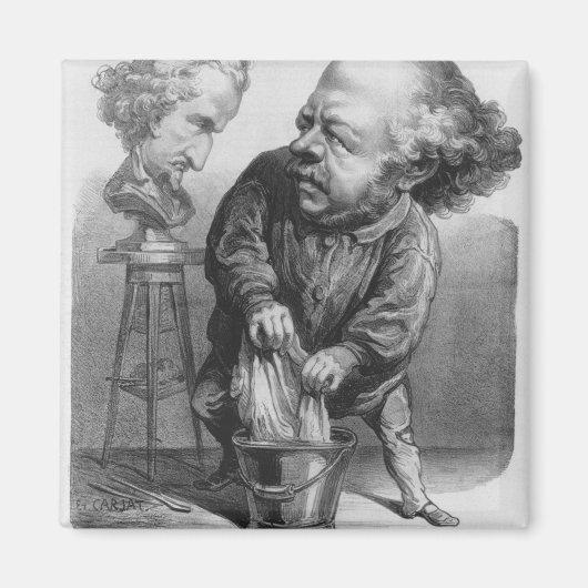 Auguste Preault (1809-79), Karikatur von 'Le Bou' Magnet (Vorne)