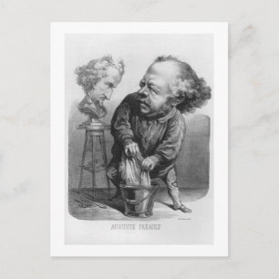 Auguste Preault (1809-79), Karikatur von 'Le Bou' Postkarte