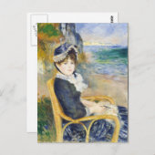 Auguste Renoir am Meer Portrait der Frau Postkarte (Vorne/Hinten)
