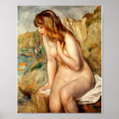 Auguste Renoir - Bather sitzt auf einem Felsen Poster (Vorne)