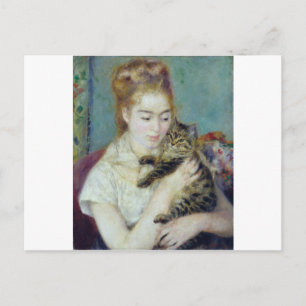 Auguste Renoir - Frau mit Katze Postkarte