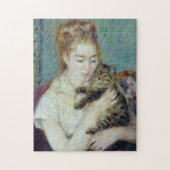 Auguste Renoir - Frau mit Katze Puzzle (Vertikal)