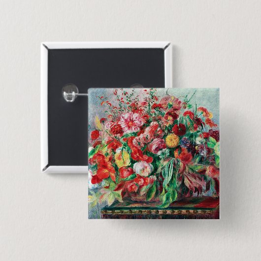 Auguste Renoir - Korb der Blume, Button (Vorne & Hinten)