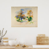 Auguste Renoir Landschaft mit einem Pfad zwischen  Poster (Küche)