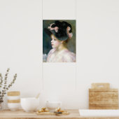 Auguste Renoir Young Girl in einem rosa-schwarzen Poster (Küche)