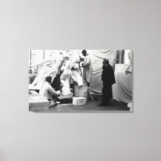 Auguste Rodin in seinem Pariser Studio Leinwanddruck (Vorderseite)