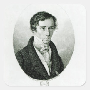 Augustin Jean Fresnel 1825 Quadratischer Aufkleber