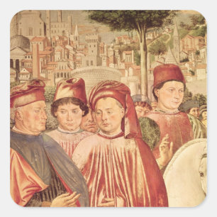 Augustine Abfahrt nach Mailand Quadratischer Aufkleber