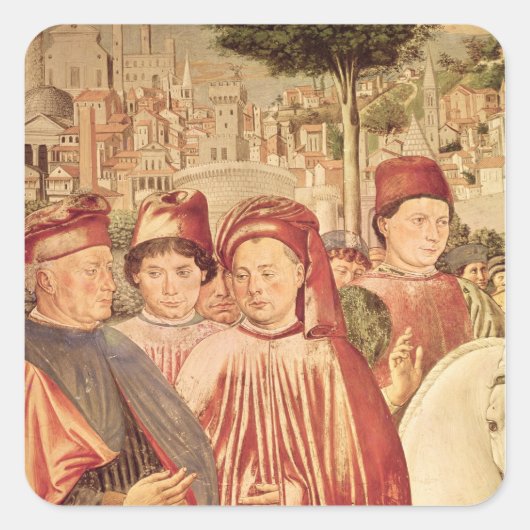 Augustine Abfahrt nach Mailand Quadratischer Aufkleber (Vorderseite)