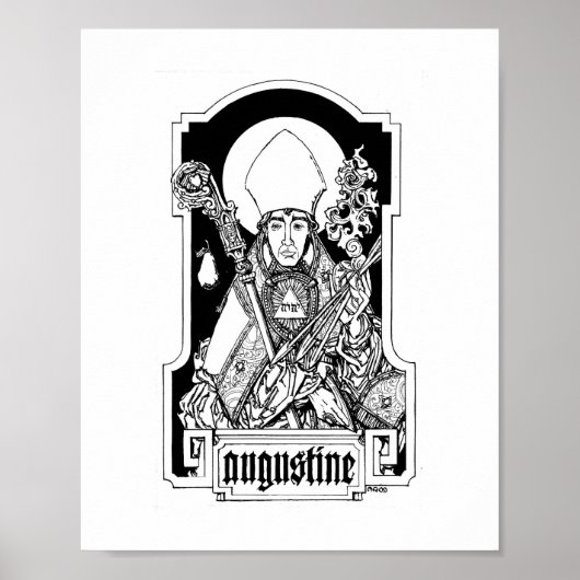 Augustine des Hippo 8" x 10" Print Poster (Vorne)
