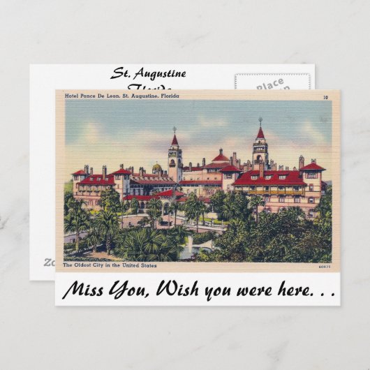 Augustine, Florida Postkarte (Vorne/Hinten)