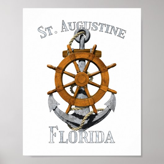 Augustine Florida Vacation Nautical Anchor Hel Poster (Vorne)