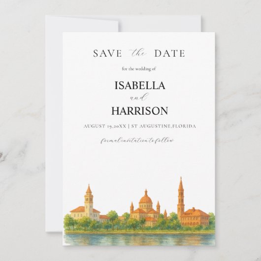 Augustine Skyline Save the Date Vorlage (Vorderseite)