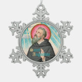 Augustine von Hippo (SAU 047; Einzelheiten) Schneeflocken Zinn-Ornament (Vorderseite)