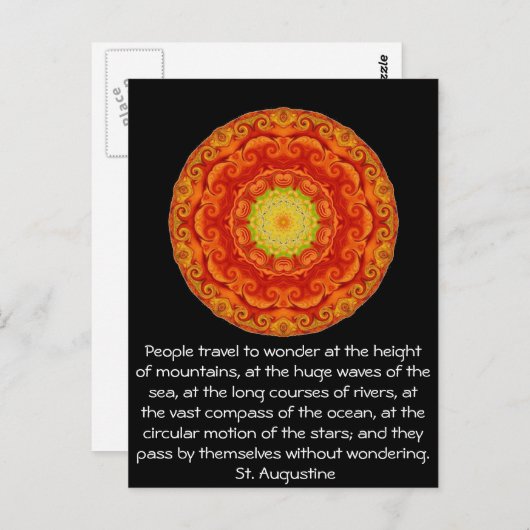 Augustiner Reiserlebnis Zitat Postkarte (Vorne/Hinten)