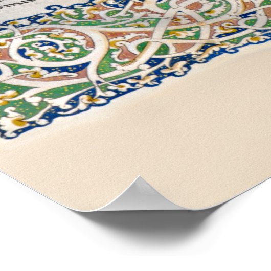 Augustiner Stadt Gottes Mittelalterliches Manuskri Poster (Ecke)