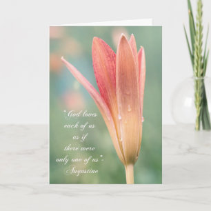 Augustinus-Zitat über Gott auf Daylily-Foto Karte