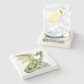 Augusts Geburtssteingebürgerdrache: Peridot Steinuntersetzer (Seitenansicht)