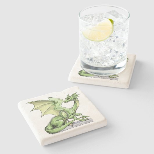 Augusts Geburtssteingebürgerdrache: Peridot Steinuntersetzer (Seitenansicht)