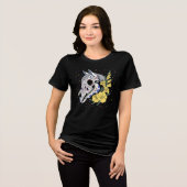 August's Gladiolus & Horse Skull Tri-Blend Shirt (Vorderseite voll)