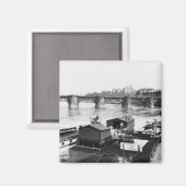 Augustus Bridge, Dresden, c.1910 Magnet (Vorderseite/Rückseite)