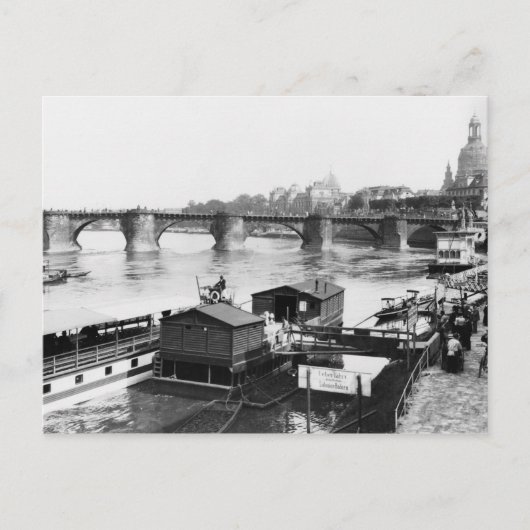 Augustus Bridge, Dresden, c.1910 Postkarte (Vorderseite)