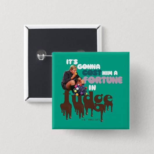 Augustus Gloop - Ein Glück in Fudge Button (Vorne & Hinten)