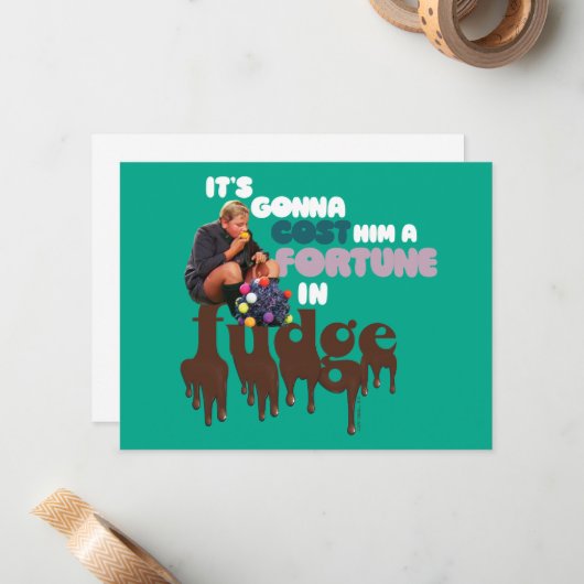 Augustus Gloop - Ein Glück in Fudge Mitteilungskarte (Vorderseite/Rückseite Beispiel)