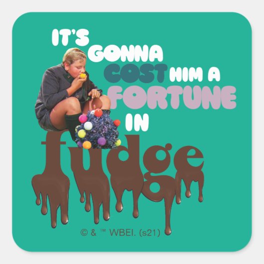 Augustus Gloop - Ein Glück in Fudge Quadratischer Aufkleber (Vorderseite)